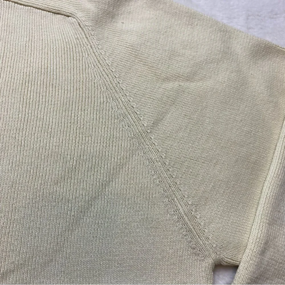 Eddie Bauer Very Pale Yellow Long Sleeve Crew Neck Knit Sweater Size Large - Picture 7 of 11